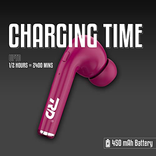 Image of RD TWS-140 Earbuds, 10mm Drivers, 40H Playtime, Upto 80ms Low Latency Gaming Earbuds, ENC Noise Cancellation, Truly Wireless TWS Bluetooth 5.1, IPX4, Voice Assistance | 6 Months Warranty, Dark Pink