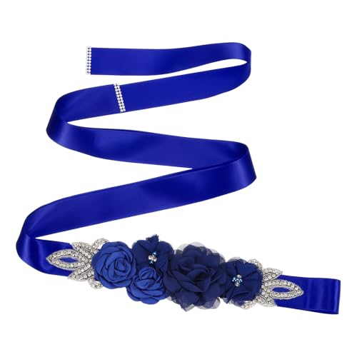 Ceinture de mariée en satin faite main avec strass et perles pour soirée