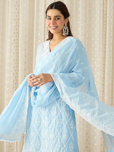 Image of INDO ERA Women Pure Cotton Kurta Set with Dupatta | Festive Suit Set, 10790