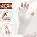 KFHENSOMR 7 Pairs White Cotton Gloves, Breathable Fingerless Moisturizing Night Gloves for Dry Hands & Overnight Care, Half Finger Touchscreen Beauty Glove for Eczema SPA Skin Treatment (M)