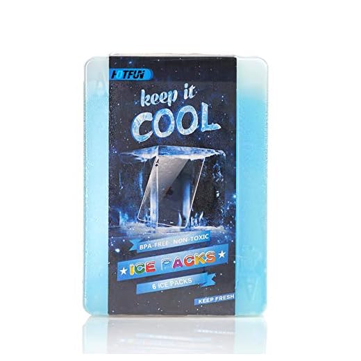 HOTFUN Ice Packs for Lunch Box Slim Reusable Freezer Dry Ice Pack for Coolers Keep Cold and Fresh for Outdoor Camping Picnic and Parties (Set of 6), blue