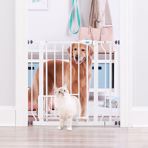 Carlson Extra Wide Walk Through Pet Gate with Small Pet Door, Includes 4-Inch Extension Kit, Pressure Mount Kit and Wall Mount Kit,White Carlson Extra Wide Walk Through Pet Gate with Small Pet Door, Includes 4-Inch Extension Kit, Pressure Mount Kit and Wall Mount Kit,White