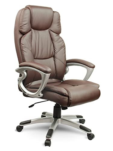 Chaise de bureau simili cuir bronze XL au design élégant et robuste