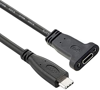 CY USB-C USB 3.1 Type-C with Screw Hole Panel Mount Male to Female Data Extension Cable