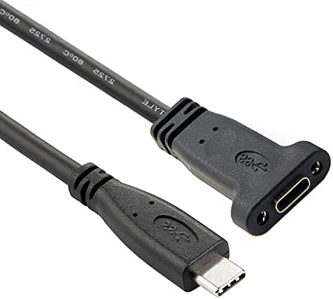 CY USB-C USB 3.1 Type-C with Screw Hole Panel Mount Male to Female Data Extension Cable