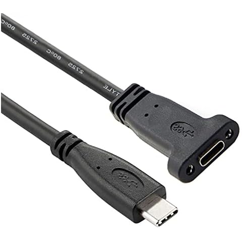 CY USB-C USB 3.1 Type-C with Screw Hole Panel Mount Male to Female Data Extension Cable Cover