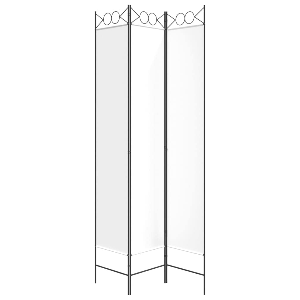 Paravent 3 Panneaux Blanc 120x220 cm Tissu Séparation de Pièce Design Pliable Cloison de Séparation de Chambre Espace Privé Ecran d'intimité Séparation de Bureau Bloquer Le Soleil