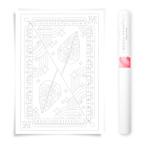 Poster Monstera Adansonii 50x70 cm et illustration botanique DIY