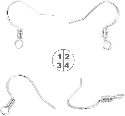 Miniatura 79 de Ganchos de oro para aretes, 80 piezas/40 pares, cables de oreja, 240 piezas hipoalergénicas de joyería con anillos de salto y tapones de silicona