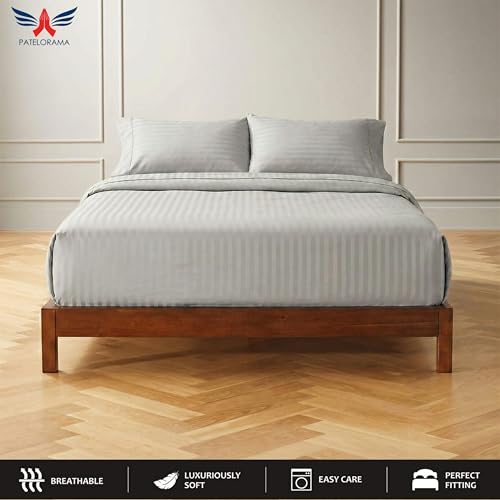 Parure de lit d'angle profond pour grand matelas California King gris - 3