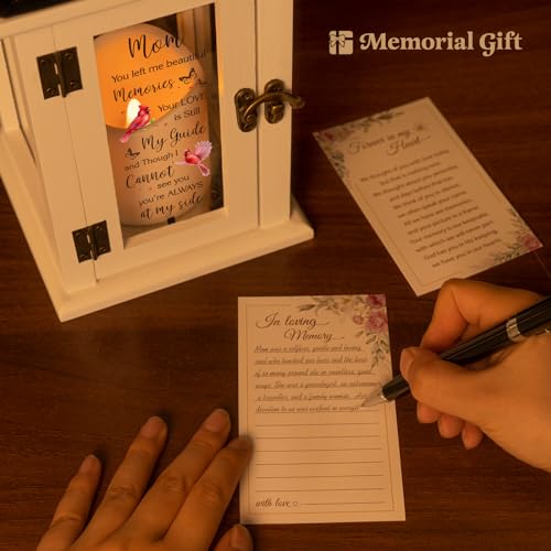 Memorial Lantern - Bereavement Sympathy Gifts for Loss of Loved One Memorial Gifts for Loss of Mother Remembrance Gifts Thoughtful Funeral Gifts for Loss of Mom with LED Candle and Remote - Image 6