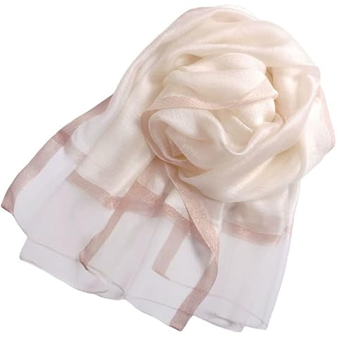 GELIMY Large Women Real Silk Embroidered Beat Shawl Floral Printed Head Neck Scarf Cover