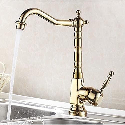 Robinet d'évier de cuisine pivotant avec commande eau chaude froide