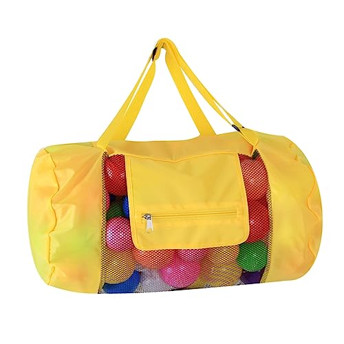 LIGIGWASH Bolsa de Malla para Playa y Juguetes Mochila Portátil para Natación y Piscina Saco Organizador S Color Amarillo
