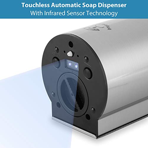 Guukar Automatic Soap Dispenser Stainless Steel Wall Mounted Touchless Hand Sanitizer Dispenser Hands Free Sensor Auto Soap Dispenser Bathroom Kitchen 17Oz/500Ml Large Capacity #TOP1