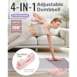 YOTTOY Adjustable Dumbbell Set of 2, 4-in-1 Hand Weights for Women at Home, Compact Free Weights Dumbbells Set with Soft Grip and Base, 2-5 lbs Each for Home Gym - Image 2