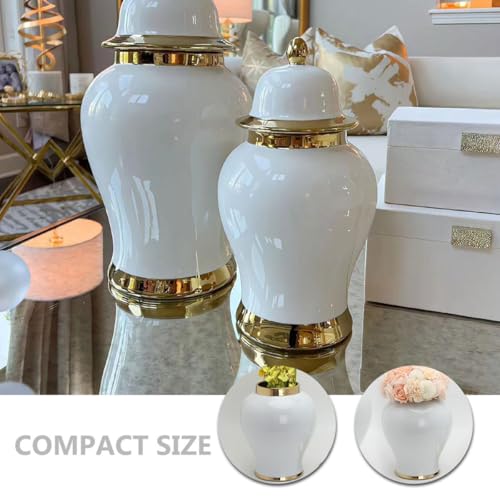 Vase en céramique blanc moderne SHINEOFI petit modèle pour composition florale