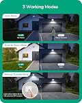 EDISHINE 180° Motion Sensor, Adjustable Time/Range to 60FT, 3 Modes, Black | Replacement PIR Montion Sensor, Adjustable Sensor Neck & Delay Time, Compatible with Security Floodlights, UL Listed