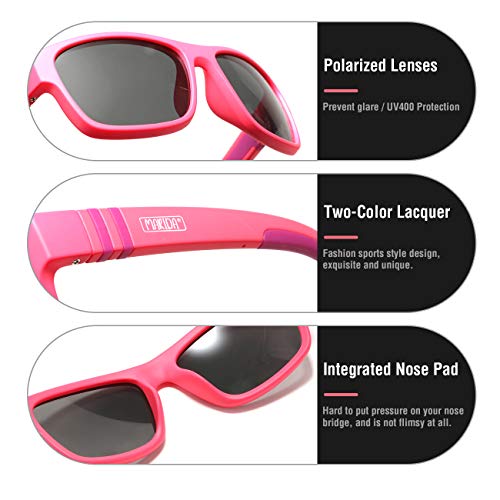 MARIDA Youth Baseball Sunglasses, Unbreakable TR90 Frame Polarized Kids Sunglasses for Youth Aged 4-123