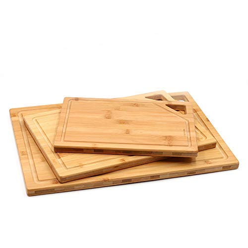 ShhddOrganic bamboo cutting boards, kitchen cutting boards and serving juice groove heavy plate engraving plate -l (Color : S)