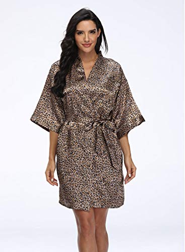 Image of Women's Pure Short Silky Robes Bridesmaid Bride Party Satin Robes Sleepwear