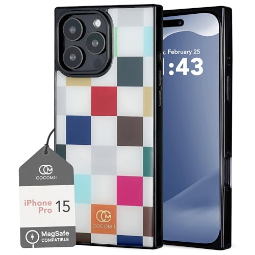 Image of COCOMII Rectangle for iPhone 15 Pro Case, Le Carre de Luxe Checkered