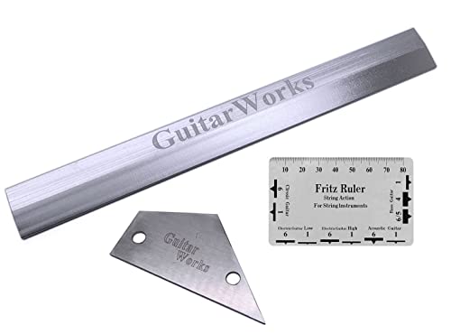 TUOREN Juego de 3 piezas de cuello con borde recto de 23 cm de longitud, regla de acción, calibre de...