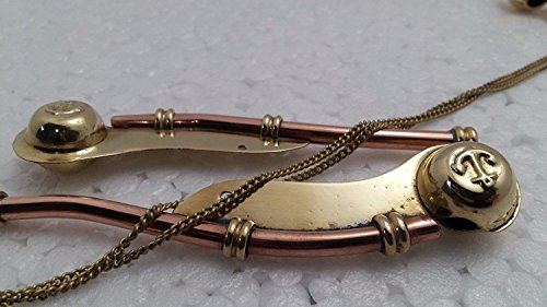 Set de 2 silbatos naval de metal con cobre y latón miniatura 1