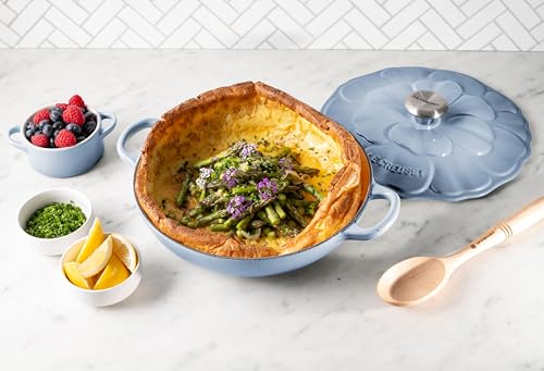 Image of Le Creuset Enameled Cast Iron Petal Braiser, 2.25 qt., Coastal Blue