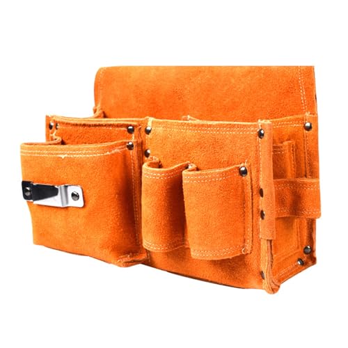 Bolsas Herramientas para Hombres | de Herramientas Extra Resistente De Piel Bovina de Gran Capacidad - Bolsas de Almacenamiento Multifuncionales para Taller Electricista Al Aire Libre Mecánica
