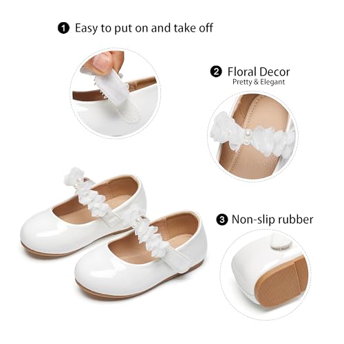 Image of GINFIVE Toddler Girls Dress Shoes Little Girls Mary Janes Ballerina Flats Shoes Toddler
