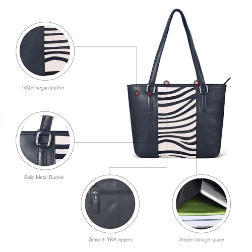 Image of Leather Purse For Women - Real Leather Tote For Women - Ladies Shoulder Handbag For Work, Travel, Casual Use