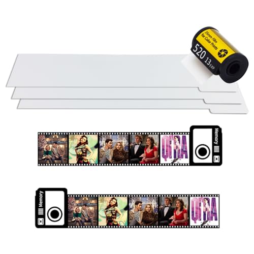 Koonafy 2 llaveros de rollo de película de memoria de sublimación con carrete de fotos, llavero de rollo de cámara personal personalizado para cine, boda, cumpleaños, decoración, 3 unidades., 180mm