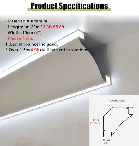 Solutions d'éclairage ambiant avec corniche LED pour salon moderne - 7