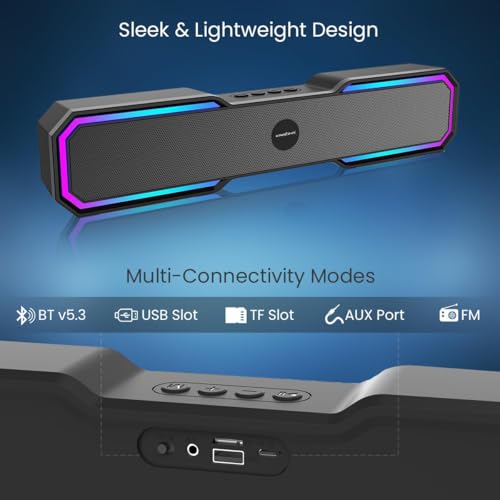 Image of Krisons SB005 20W Multi-Media Bluetooth Sound Ba,2400 MAH Battery, Digital Display,RGB Lights, USB, SD Card, FM Radio,Auto TWS Function
