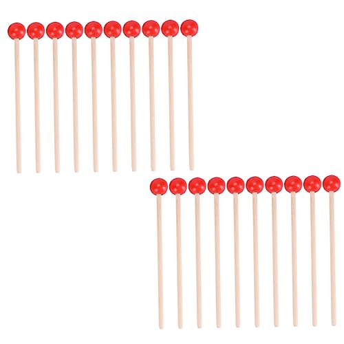 JOINPAYA 20個木製マレット 子供用打楽器 スティック おもちゃ 音楽教育用パ