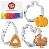 Fall Holiday Halloween Thanksgiving Cookie Cutters 3-Pc. Set Made in the USA by Ann Clark, Turkey, Candy Corn, Pumpkin