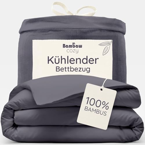 Bambaw Bambus Bettbezug 135x200 cm, 100% Bambusfasern, Anti...