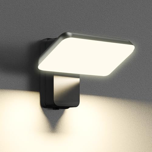 brightower Außenlampe, LED Wandleuchte Aussen, Wasserdicht IP65 aussenlampe wand, Wandleuchte Innen/Außen mit Schwenkbar LED Panel, Warmweiß 3000K Außenwandleuchte für Garten Terrasse,dunkelgrau brightower Außenlampe, LED Wandleuchte Aussen, Wasserdicht IP65 aussenlampe wand, Wandleuchte Innen/Außen mit Schwenkbar LED Panel, Warmweiß 3000K Außenwandleuchte für Garten Terrasse,dunkelgrau