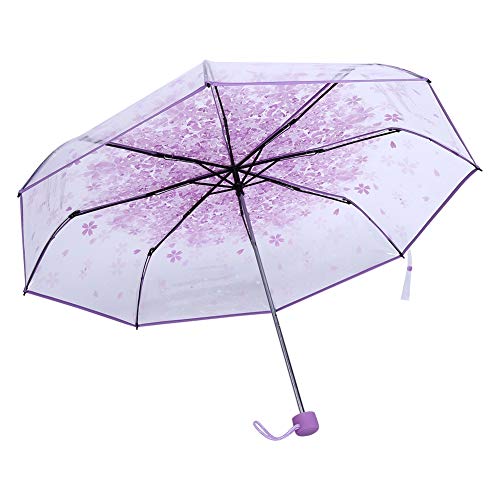 Akozon Mini Kinderschirm, Taschenschirm Ultraleicht Regenschirm Transparent...