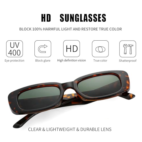 Image of Kursan Small Rectangle Sunglasses for Women Men Square Frame Sun Glasses - 100% UV400 Protection