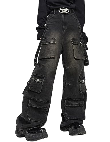 Y2k Jeans Men Vintage Hip Hop Baggy Pants Goth Demin Joggers Distressed Destroyed Jeans