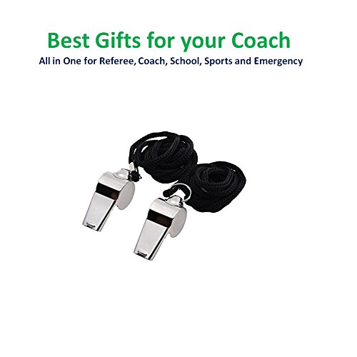 image for Golvery Metal Referee, Coach Whistle - Stainless Steel - Extra Loud Wh