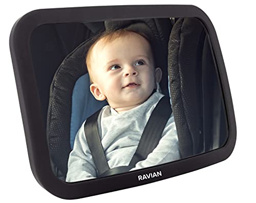 Baby Car Mirror for Back Seat Safest Newborn Essentials with Rear View, Shatterproof, Adjustable to See Rear Facing for Infants, Kids and Pets (Pack of 3)