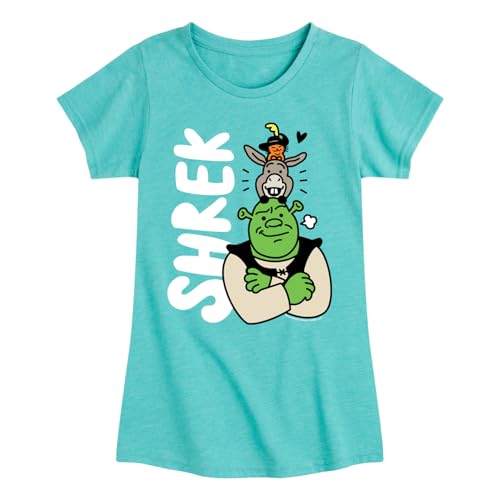 HYBRID APPAREL Shrek - Shrek Stacked Characters - Toddler & Youth Girls Short Sleeve Graphic T-Shirt