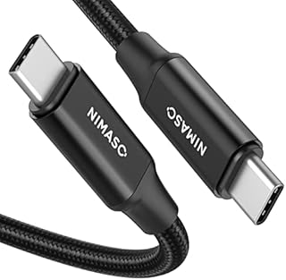 Nimaso USB C to USB C 3.1 Gen2 Cable 1M, PD 100W USB Type C to C Fast Charge Data Cable 4K Video Output for Macbook iPad Pro 2020/2018/11/12.9,ipad mini 6,HUAWEI MateBook,Samsung Galaxy S21/S21 Ultra