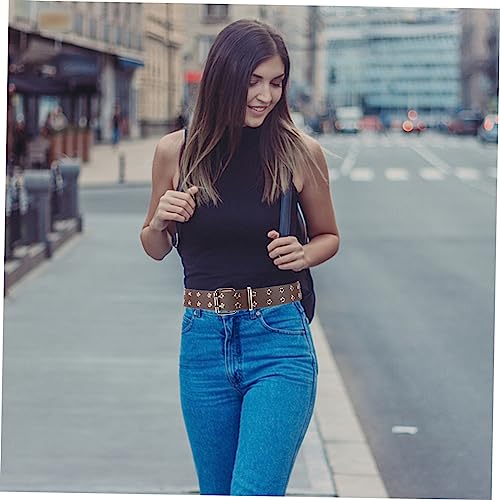 Delicate Pu Waist Belt for Men Retro Punk Style Star Eyelets Fashionable Casual Accessory for Jeans for Parties and Everyday Wear4