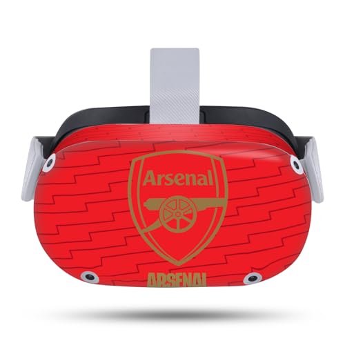 Head Case Designs Officially Licensed Arsenal FC Red and Gold Crest Logos Vinyl Sticker Skin Decal Cover Compatible with Meta Quest 2