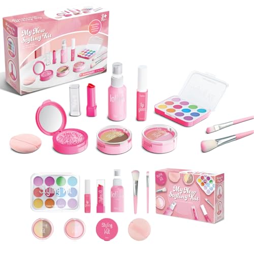 Fake Makeup Kits for Girls Toys 3 4 5 Years Old Pretend Makeup Toys for Girls Birthday Gifts 3-5 Years Old (Pink)