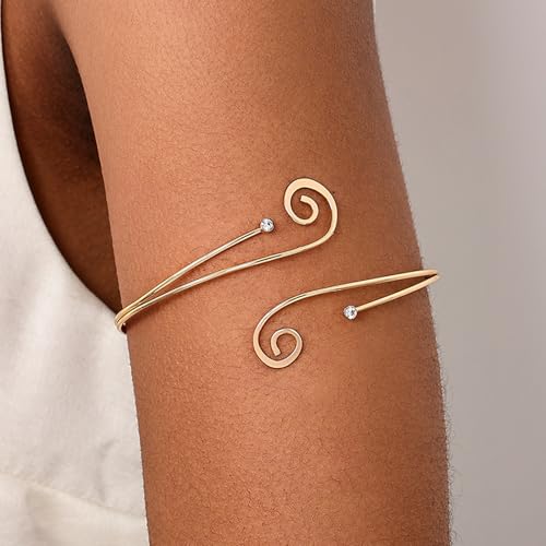 Image of Long tiantian Gold Arm Cuff Upper Arm Armband Greek Goddess Costume Jewelry